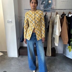 House of Sunny Yellow Plaid Jacket